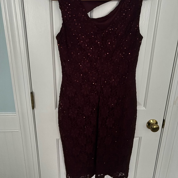 Connected Apparel Burgundy sparkly  Dress - Picture 4 of 4